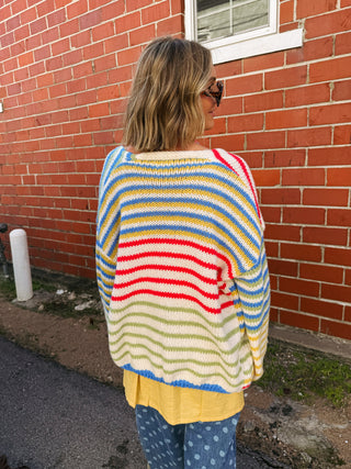 primary stripe cardigan