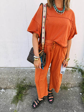 autumn orange two piece set