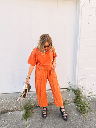 autumn orange two piece set