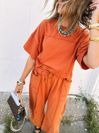 autumn orange two piece set