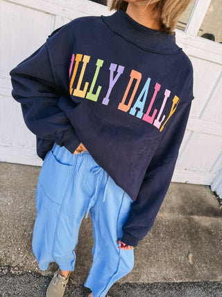 dazed drawstring barrel pants - blue