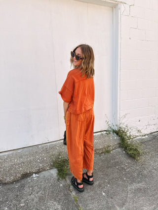 autumn orange two piece set