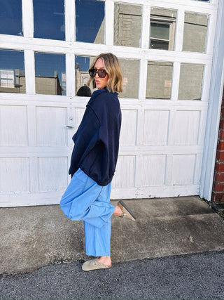 dazed drawstring barrel pants - blue