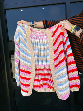 just my type stripe cardigan