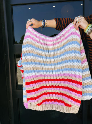 just my type stripe cardigan