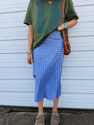 pool of polka dots midi skirt