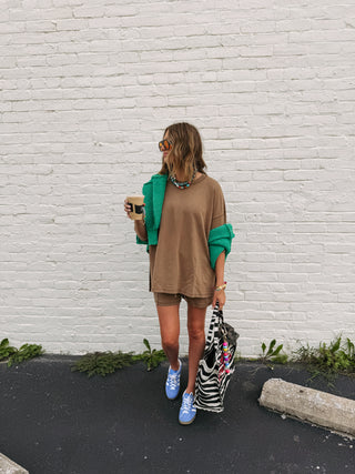 tennis court two piece set - cocoa