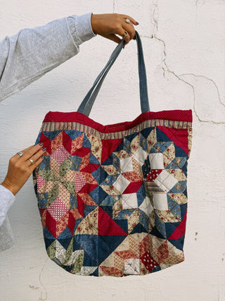 HANDMADE | autumn barn quilt tote bag #1