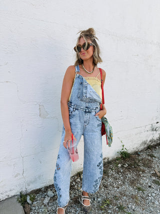 azalea eyelet barrel overalls