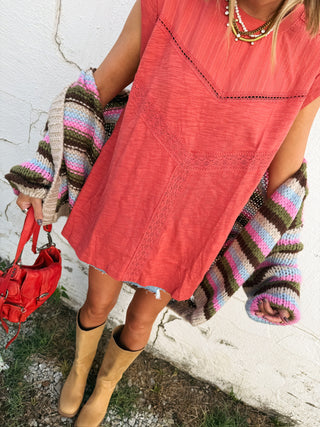 red clay tunic top