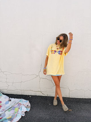 ETTA OG | bikini graphic tee - yellow / multi