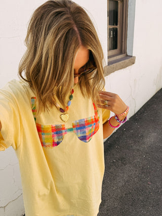 ETTA OG | bikini graphic tee - yellow / multi