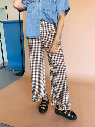 gold rush gingham pants