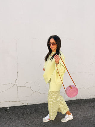 good news gingham pants - green