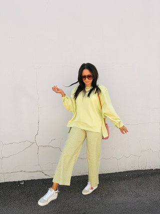good news gingham pants - green