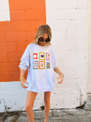 ETTA OG | halloween stamps sweatshirt - ash