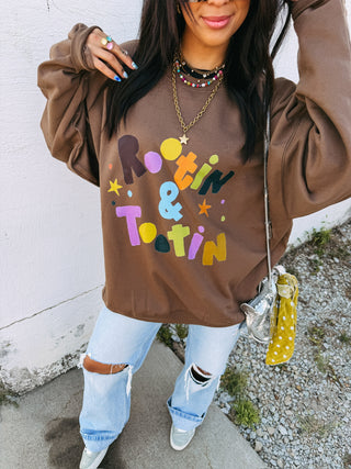 ETTA OG | rootin and tootin sweatshirt - brown