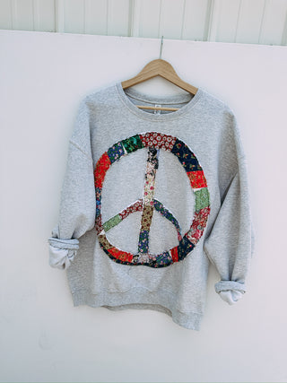 ETTA OG | quilted peace sweatshirt - grey