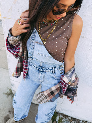 saddle up polka dot tank