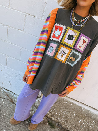 ETTA OG | halloween stamps graphic tee - charcoal