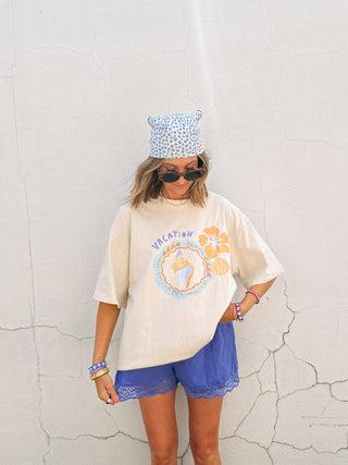 oversized beach vacay graphic tee