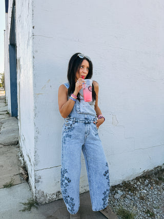 azalea eyelet barrel overalls