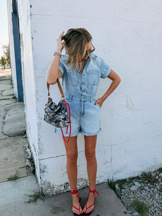roadrunner denim romper