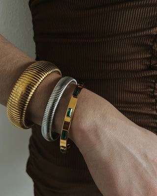 beljoy | baia thick coil bangle bracelet - gold