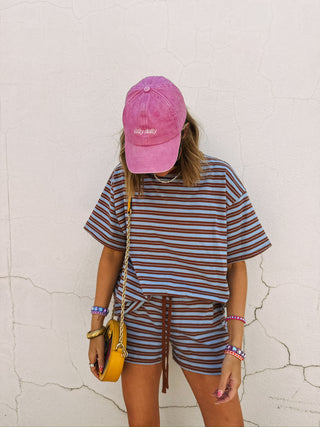 jump in the line shorts - brown / blue