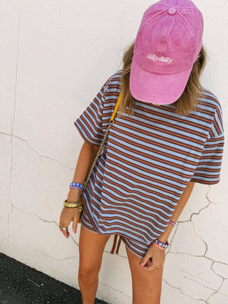 jump in the line top - brown / blue