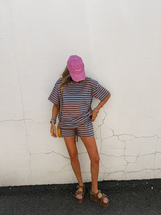 jump in the line shorts - brown / blue