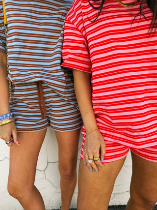 jump in the line top - pink / red
