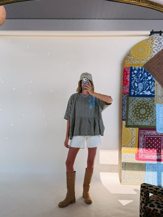 shoot for the stars gingham top
