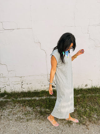 coastal tshirt dress - grey