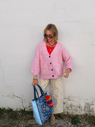 cherry blossom chunky cardigan