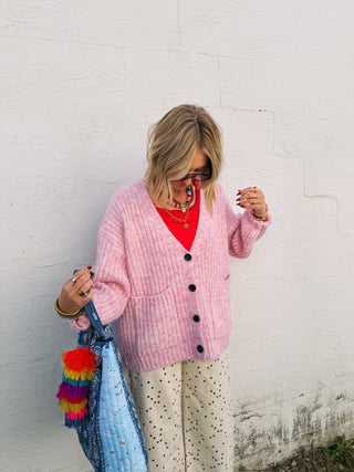 cherry blossom chunky cardigan