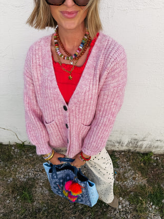 cherry blossom chunky cardigan