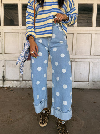 calypso polka dot jeans