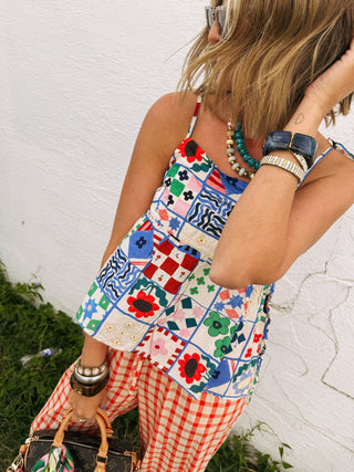 azolla floral tank top