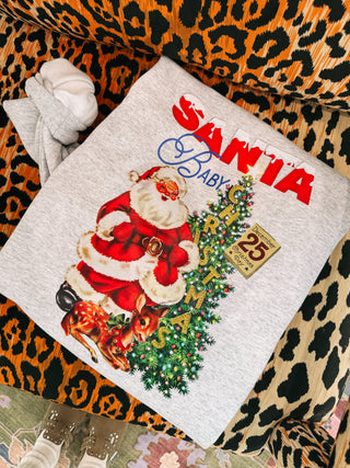 ETTA OG | vintage santa baby sweatshirt - ash
