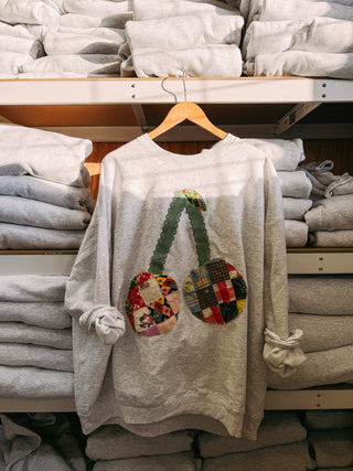 ETTA OG | quilted cherry sweatshirt - grey