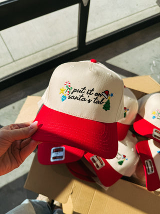 ETTA OG | put it on santa's tab trucker hat - cream / red