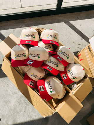 ETTA OG | put it on santa's tab trucker hat - cream / red
