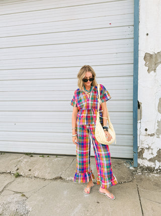 cabana stripe crescent bag
