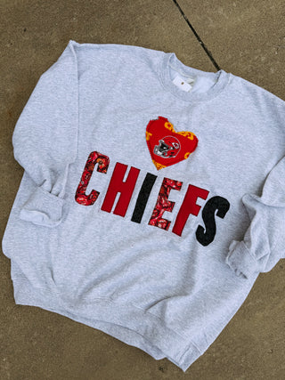 HANDMADE | love the chiefs sweatshirt - ash #1