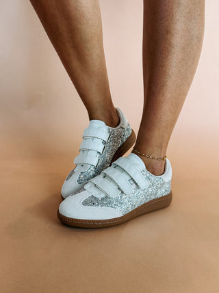 steve madden | momentum velcro sneakers - glitter