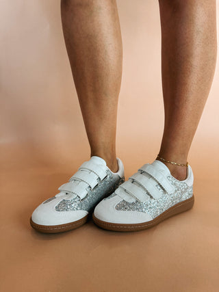 steve madden | momentum velcro sneakers - glitter