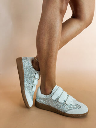 steve madden | momentum velcro sneakers - glitter