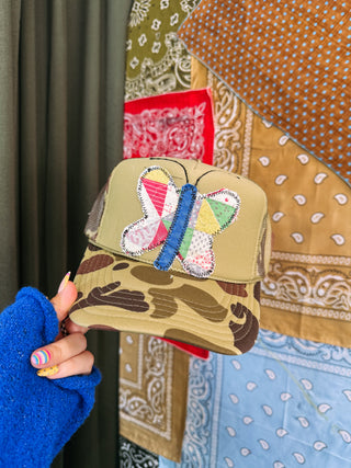 HANDMADE | butterfly trucker hat #7