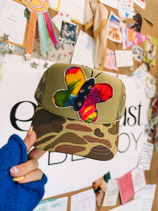 HANDMADE | butterfly trucker hat #12
